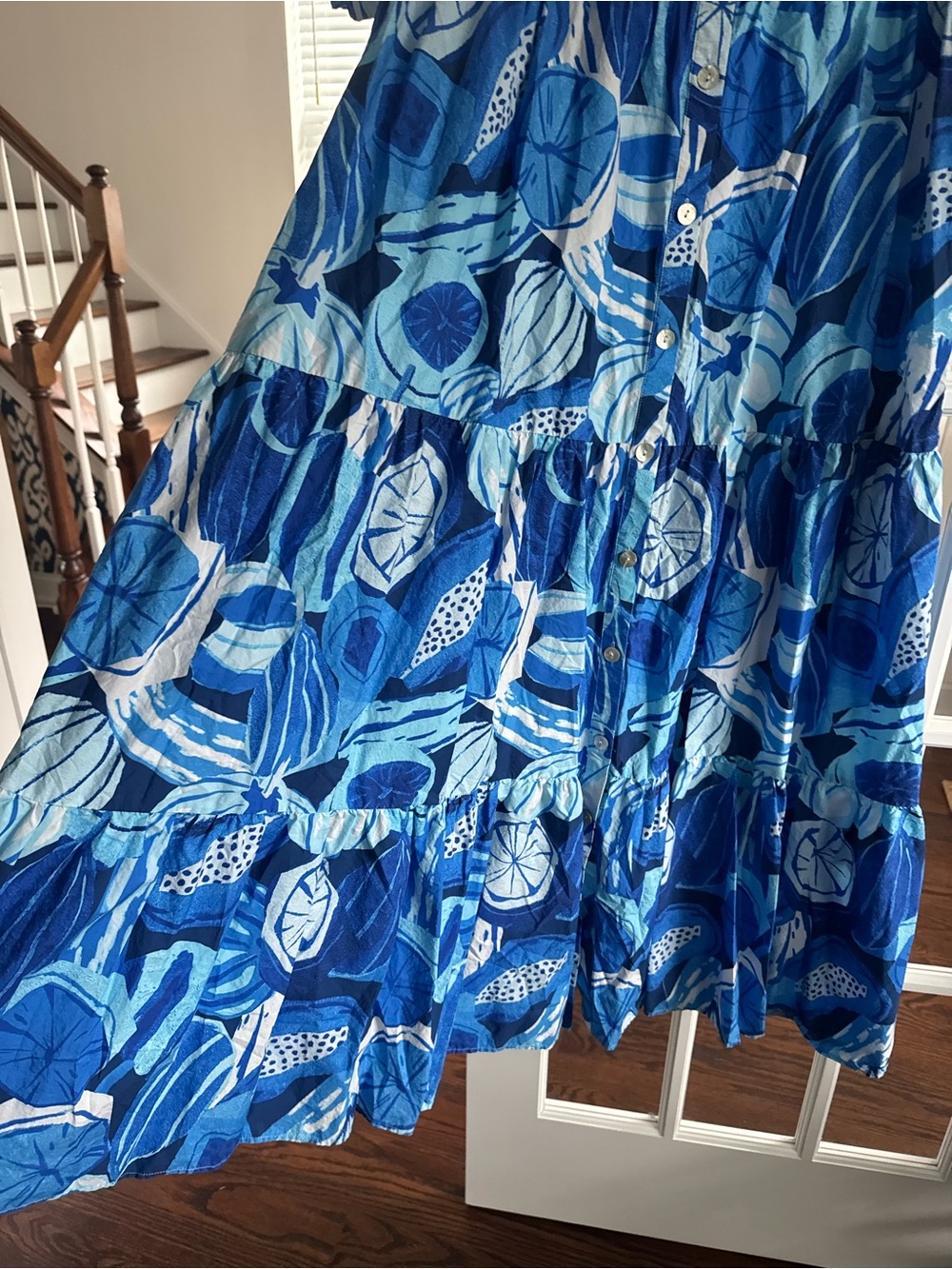 Anthropologie Farm Rio Short-Sleeve Printed Midi Shirt Dress - Picture 6 of 8
